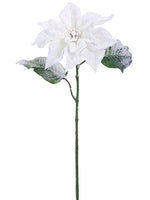 27" Snow Poinsettia Spray  Snow White (pack of 12)