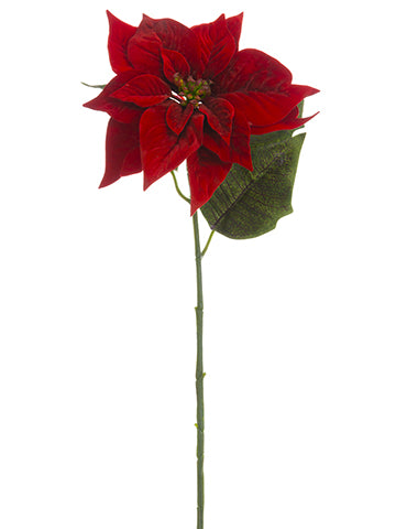 28" Velvet Poinsettia Spray  Red (pack of 12)