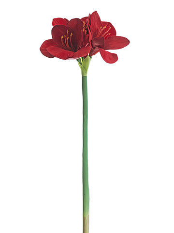 32" Velvet Amaryllis Spray  Red (pack of 12)