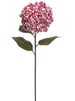 27" Plaid Hydrangea Spray  Red White (pack of 6)