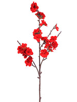 18" Velvet Plum Blossom Spray  Red (pack of 12)