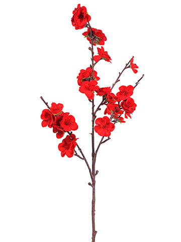 18" Velvet Plum Blossom Spray  Red (pack of 12)