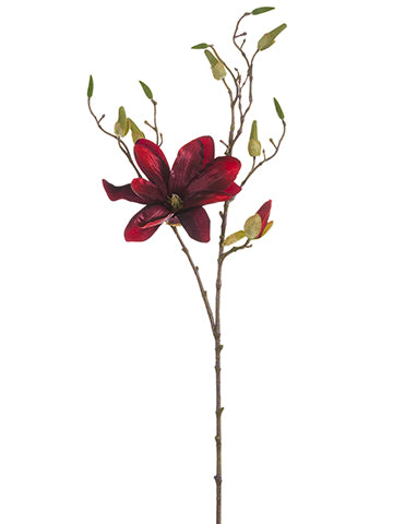34" Magnolia Spray  Burgundy (pack of 12)