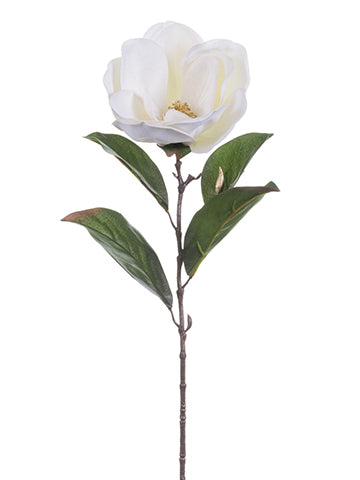 28" Velvet Magnolia Spray  White (pack of 12)
