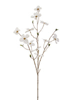 40" Velvet Dogwood Spray  White (pack of 12)