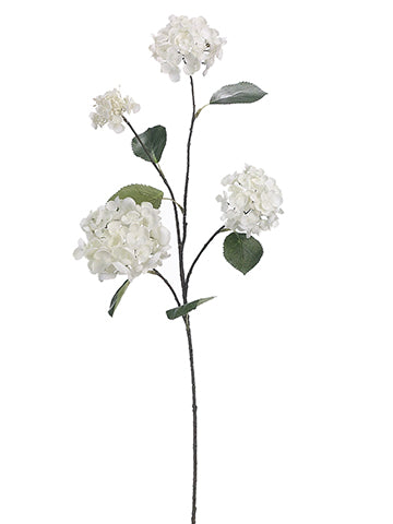 31.5" Glittered Velvet Hydrangea Spray White (pack of 12)