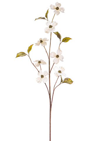 47" Glittered Velvet Dogwood Spray Ivory (pack of 12)