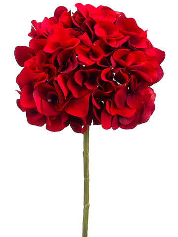 18.5" Velvet Hydrangea Spray  Red (pack of 12)
