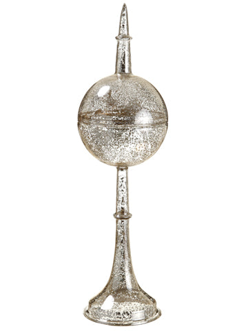 16" Mercury Glass Vase w/Lid  Antique Silver (pack of 3)