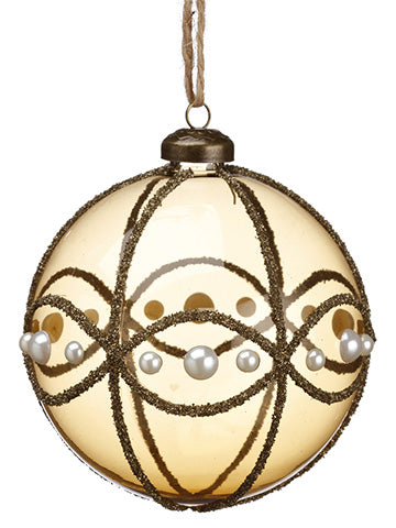 4.75" Pearl Glass Ball Ornament Bronze Pearl (pack of 4)