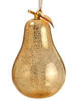 10" Mercury Glass Pear Ornament Antique Gold (pack of 4)