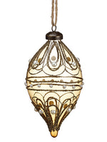 6.5" Pearl Glass Finial Ornament Bronze Pearl (pack of 6)