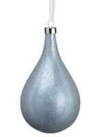 5" Beaded Glass Teardrop Ornament Blue (pack of 6)
