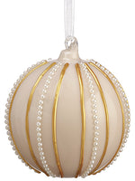 4.75" Pearl Glass Ball Ornament Blush Gold (pack of 4)