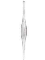15" Glass Finial Ornament  Clear (pack of 6)