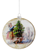 4" Christmas Scene Glass Ornament Mixed (pack of 12)