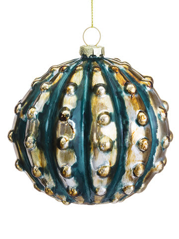 4.5" Glass Ball Ornament  Gold Peacock (pack of 6)