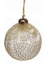 4" Glass Ball Ornament  Gold Clear (pack of 6)