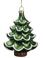 5" Glass Christmas Tree Ornament Green (pack of 12)
