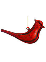 6" Glass Bird Ornament  Red (pack of 12)