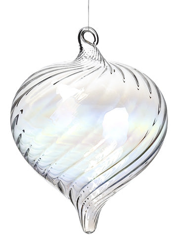 4.75" Glass Onion Ornament  Clear (pack of 6)