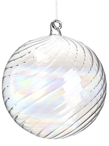 6" Glass Ball Ornament  Clear (pack of 6)