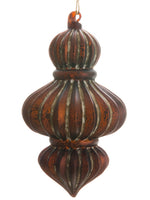 8.5" Glass Finial Ornament  Antique Bronze (pack of 6)