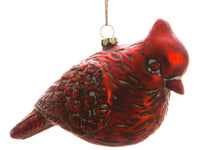 8" Glass Cardinal Ornament  Red (pack of 6)
