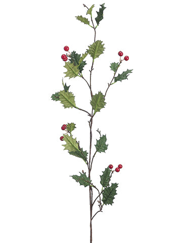 41" Holly Spray With Berry  Green Red (pack of 12)