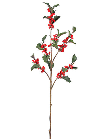 33" Holly Spray With Berry  Red Green (pack of 12)