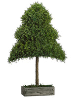 21" Glittered Grass Tree Topiary in Wood Pot Green (pack of 1)