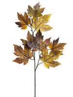 23" Frosted Maple Leaf Spray  Brown Ice (pack of 12)