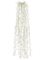 34" Glittered Spanish Moss Hanging Spray White (pack of 24)
