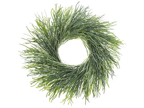20" Glittered Sea Grass Wreath Light Green (pack of 6)