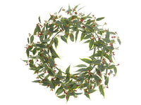 36" Eucalyptus Wreath  Gray Red (pack of 1)