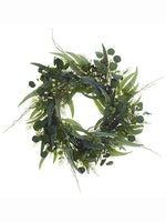 24" Eucalyptus/Berry/Pine Wreath Green Gray (pack of 1)