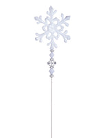 14" Snowflake Pick  White Clear (pack of 24)