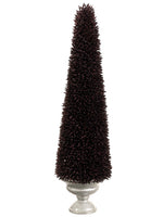 26" Glittered Eucalyptus Seed Topiary in Paper Mache Pot Black (pack of 1)