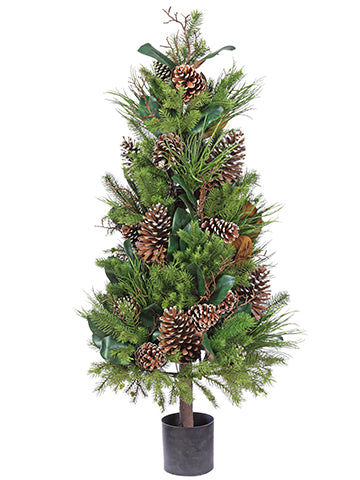 50" Pinecone/Twig/Pine Tree in Plastic Pot Green Brown (pack of 1)