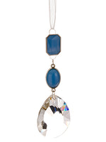 7" Jewel Drop Ornament  Blue Clear (pack of 12)
