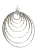 6.5" Glittered Ring Ornament  White (pack of 24)