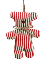 6.5" Bear Ornament  Red White (pack of 2)