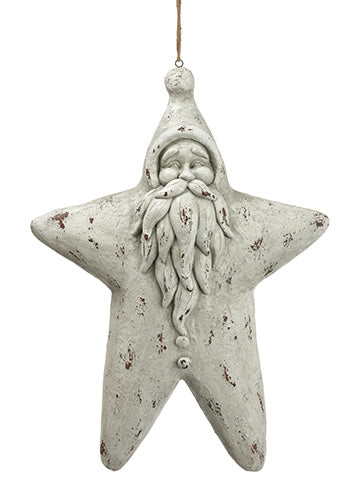 18" Star Santa Ornament  Antique Beige (pack of 1)