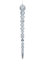 13" Glittered Icicle Ornament  Clear (pack of 12)