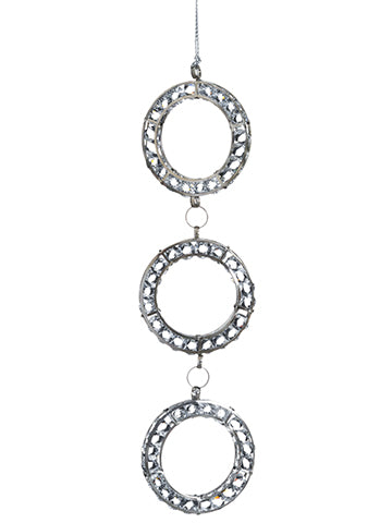 6.5" Diamond Ring Ornament x3  Clear (pack of 24)