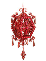 11" Glittered Rhinestone Lantern Ornament Glittered Red (pack of 2)