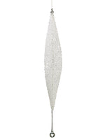 23" Icicle Finial Drop Ornament White Crystal (pack of 6)