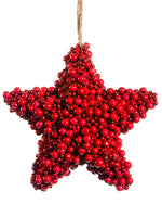 6.5" Berry Star Ornament  Red (pack of 12)