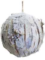 4.75" Snowed Faux Birch Ball Ornament Beige Snow (pack of 12)