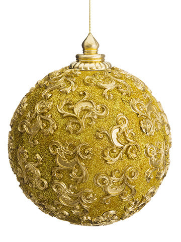 4.75" Glittered Ball Ornament  Gold (pack of 6)